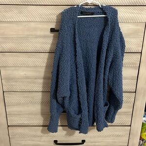 Women’s MEROKEETY small long blue cardigan. Worn once.